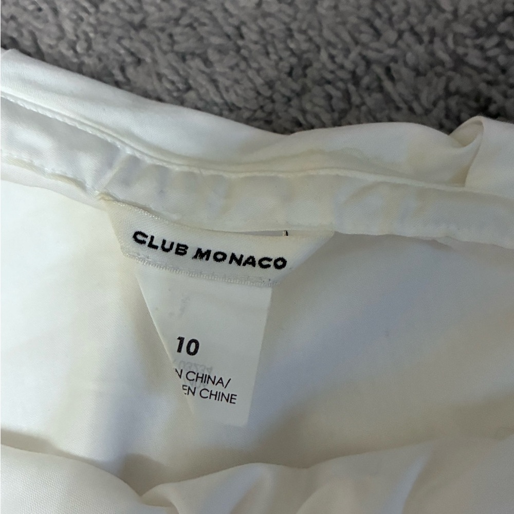 Club Monaco one shoulder ruffle blouse white - Picture 3 of 3